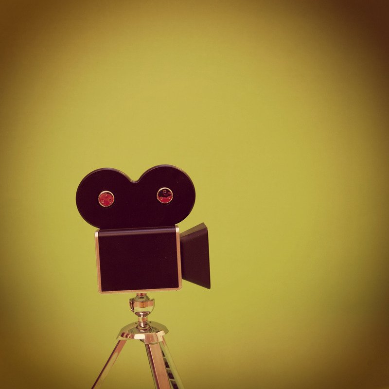 "Movie camera, image edited on mobile device. For Mobilestock"